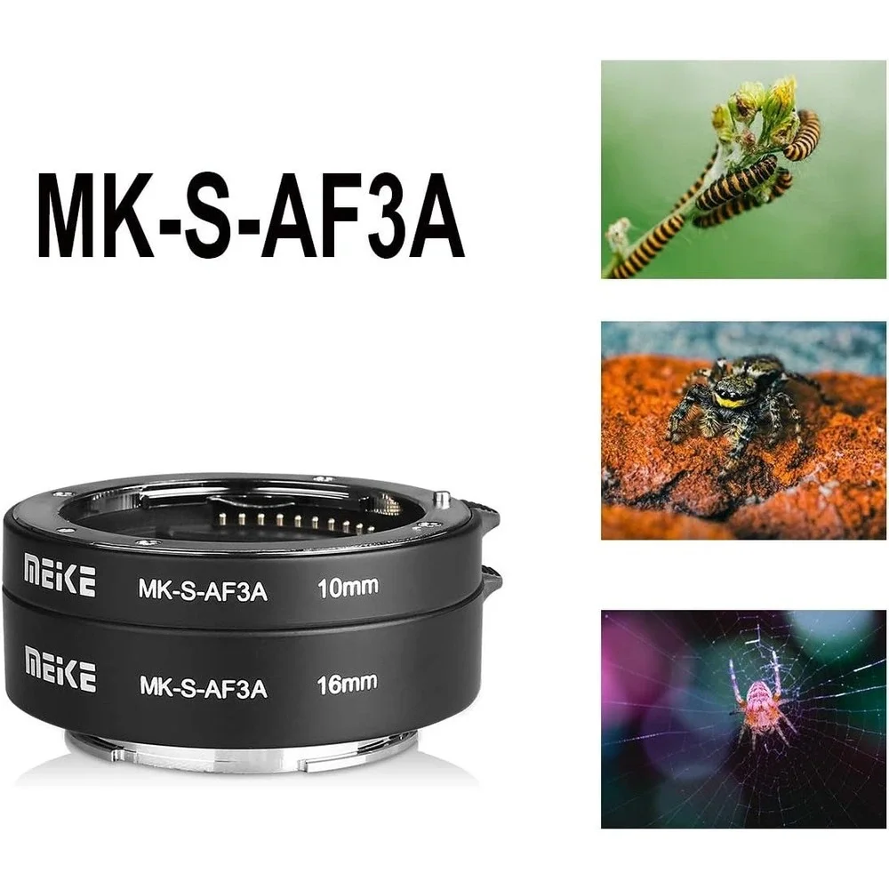 Meike Sony MK-S-AF3A Auto Focus Macro Extension Tube Set Photography 10mm 16mm